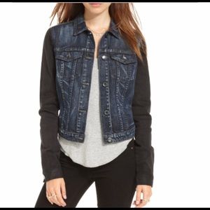 Adorable long sleeve color block denim jacket